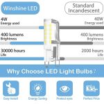 10 Pack G9 LED Bulb Bi Pin Base 6000K 4W