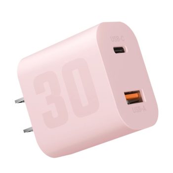 30W Dual Ports Type C Fast Charging 2 in 1 Block Pink