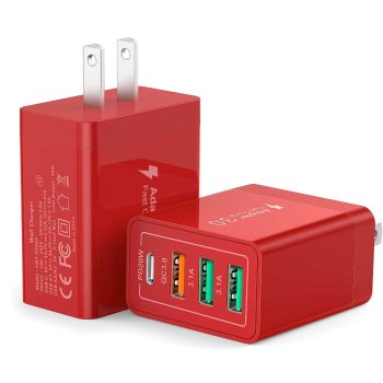 40W Fast Charging Brick 4Port QCPD Type C Red 1