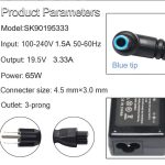 65W 45W HP Smart Blue Tip AC Laptop Adapter for HP