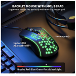 AULA Rainbow LED Backlit Gaming Keyboard Mouse Headset and Mousepad Combo USB Wired Bundle for PC