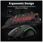 AULA Rainbow LED Backlit Gaming Keyboard Mouse Headset and Mousepad Combo USB Wired Bundle for PC