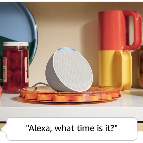 Amazon Echo Pop smart speaker with Alexa Glacier White