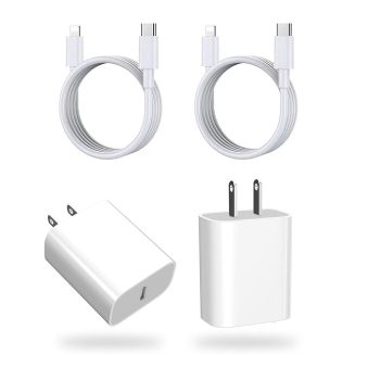 Apple MFi Certified 20W USB C Wall Fast Charger 10FT Cable Bundle