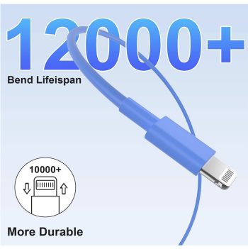 Apple MFi Certified USB C to Lightning Cable Basic 6 FT Blue 3