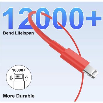 Apple MFi Certified USB C to Lightning Cable Basic 6 FT Red 3