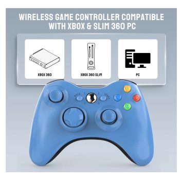 Astarry Xbox 360 2.4GHZ Wireless Controller Blue 3