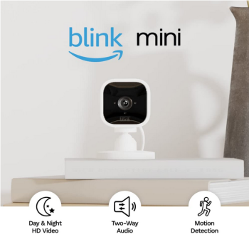 Blink Mini %E2%80%93 Compact indoor smart security camera 1080p White