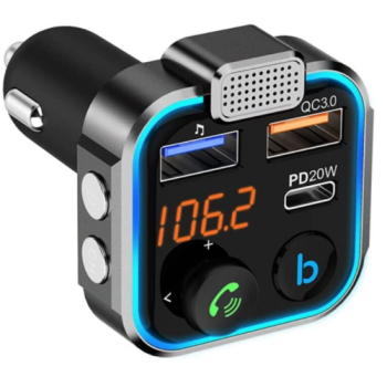 Bluetooth FM Transmitter with Type C PD 20W QC3.0