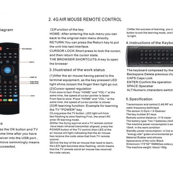 CHUNGHOP MX3 Voice Air Mouse with Control Smart Remote and Mini Wireless Keyboard 4