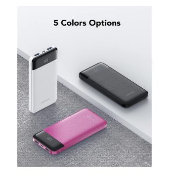 Charmast Slim Portable Charger USB C 3A Fast Charging 10400mAh with LED Display Pink 3
