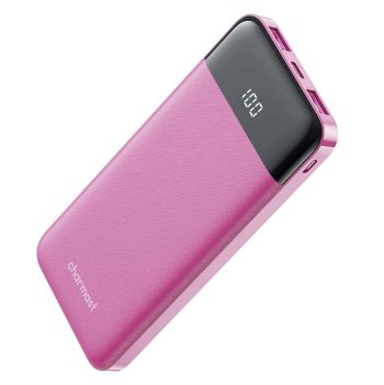 Charmast-Slim-Portable-Charger-USB-C-3A-Fast-Charging-10400mAh-with-LED-Display-Pink