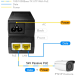 Cudy 54V 24 Watts Passive Gigabit PoE Injector