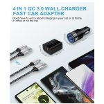 Dual Port 38W Car Charger Adapter with LED Light Dual USB 3.0