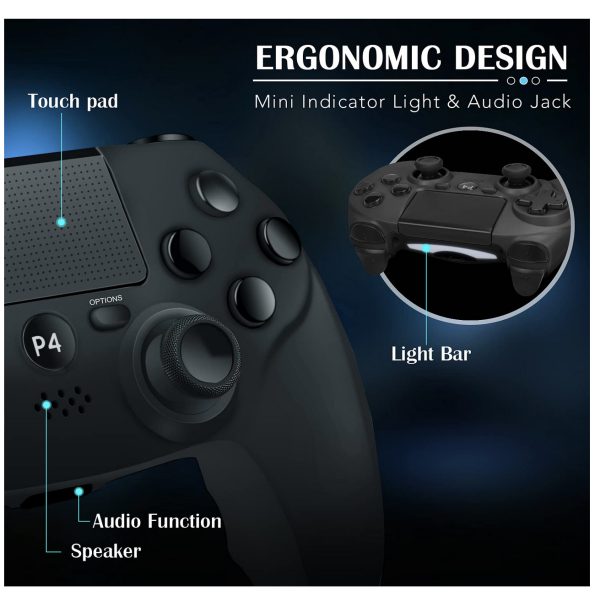 Generic Dual Vibration Controller for PS4PC Black 3