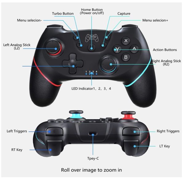 Generic-Wireless-Controller-for-PS4PC-Dual-Vibration-Controller-Black-