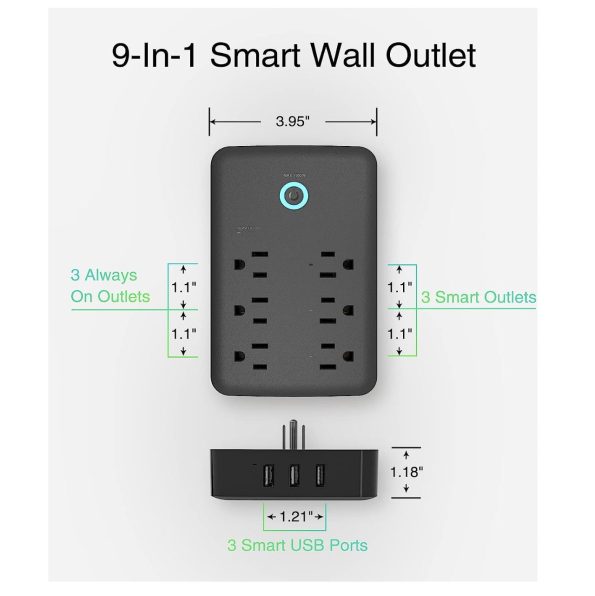 Gosund Home Smart Plug Outlet Extender 6 Sockets and 3 Smart USB Surge Protector 1