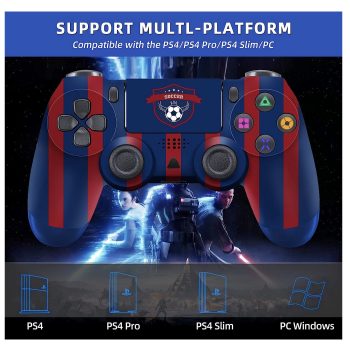 HIJJPS Generic Replacement PS4 Controller Wireless Dual Vibration For PS4 PC FC Barcelona
