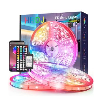 HRDJ Smart Led Light Strips with App and Remote Control Music Sync Color Changing 65.6 FT 2Pcs 32.8ft each