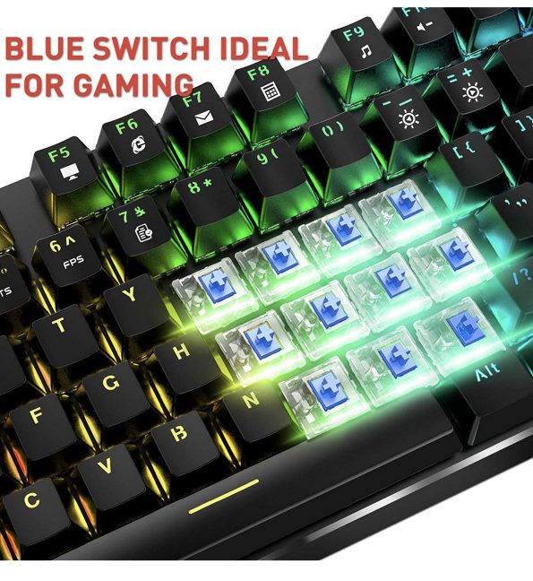 Havit Wired Mechanical Gaming Keyboard and Mouse Combo 104 RGB Keys Black 3 1