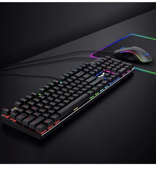 Havit Wired Mechanical Gaming Keyboard and Mouse Combo 104 RGB Keys Black 4 1