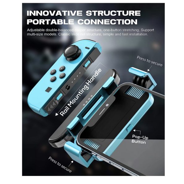 Joso Switch Joy Con Grip Holder with Cell Phone Mount