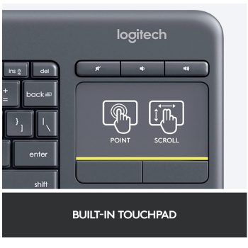 Logitech K400 Plus Wireless Touch Bluetooth Keyboard with Built in Touchpad