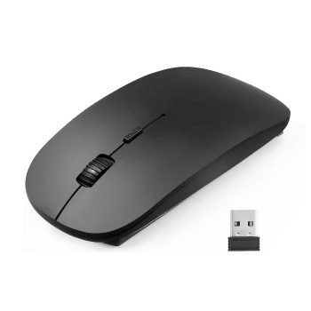 Low Profile Optical Computer Mouse with USB Receiver Black 2