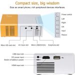 YG300 Mini Portable Projector – HDMI,USB,Audio,TF Card – Blue