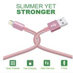 Nylon Braided USB A to Lightning Cable for iPhone Pink