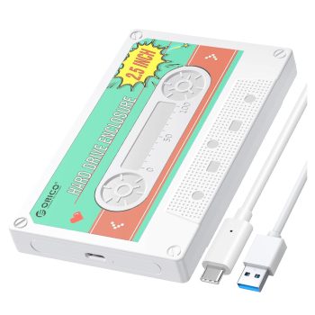 ORICO 2.5 SATA to USB C Hard Drive Enclosure 7 9.5mm HDD SSD Max 6TB Compatible White