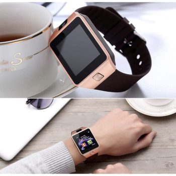 Padgene DZ09 Touchscreen Bluetooth Smartwatch Brown Rose Gold.