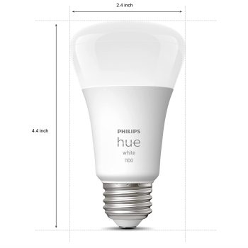 Philips Hue White A19 Medium Lumen Smart Bulb 1100 Lumens Bluetooth Zigbee Compatible 2