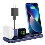 Portable Foldable 3 in 1 Wireless Charging Station Blue
