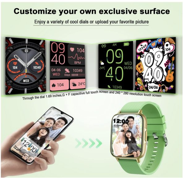 Smart-Fitness-Tracker-Watch-1.69-Inch-Touch-Screen-IP68-Waterproof-with-Heart-Rate-and-Sleep-Monitor-Green-1