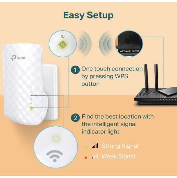 TP Link Dual Band AC750 WiFi Extender with Ethernet Port RE220 2