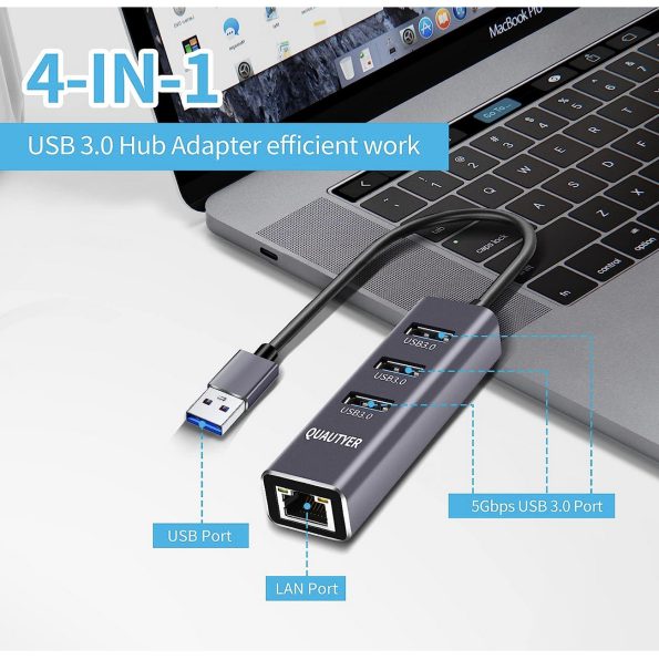 USB C to USB 3.0 and Ethernet Adapter 1 1