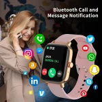 Waterproof Fitness Tracker %E2%80%93 Smart Watch %E2%80%93 Rose Gold Pink %E2%80%93 Silicone Band %E2%80%93 1.7 Inch Full Touch Screen Rose Face