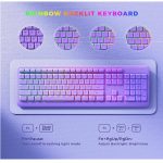 Rechargeable Wireless 2.4Ghz Silent Keyboard Mouse Combo Vine Purple