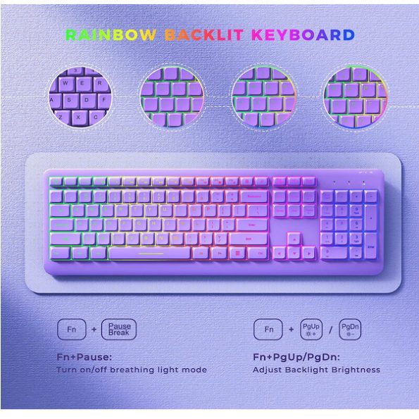 Wireless Keyboard and Mouse Combo Backlit 3