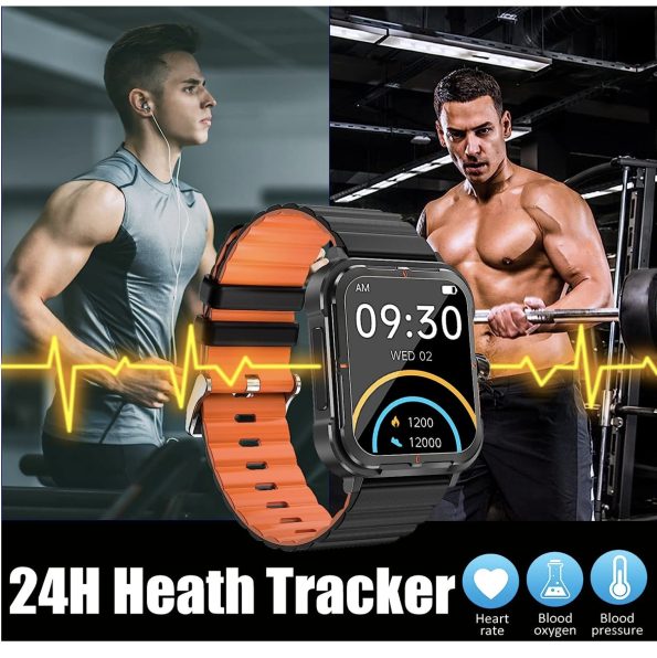 XIDAJIE 1.8 Inch Smart Fitness Tracker Black Orange 3