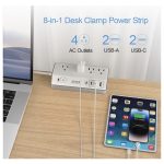 Desk Clamp Power Strip Surge Protector with 4 Outlets 4