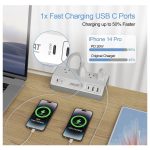 Desk Clamp Power Strip Surge Protector with 4 Outlets 4