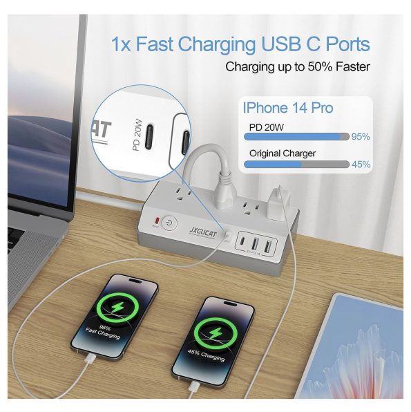 Desk Clamp Power Strip Surge Protector with 4 Outlets 1