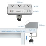 Desk Clamp Power Strip Surge Protector with 4 Outlets 4