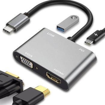 USB C AV Dock includes USB 3.0 HDMI VGA and Fast Charging PD