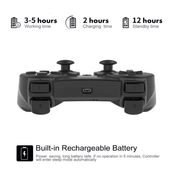 Wireless Rechargeable Analog Controller for PS3 Double Shock Black