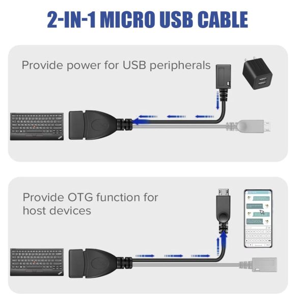 Micro USB OTG Adapter with Micro USB Power