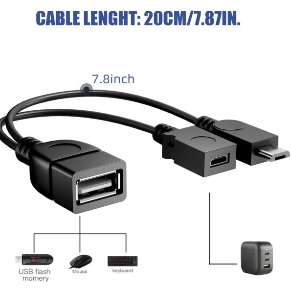 Micro USB OTG Adapter with Micro USB Power 1