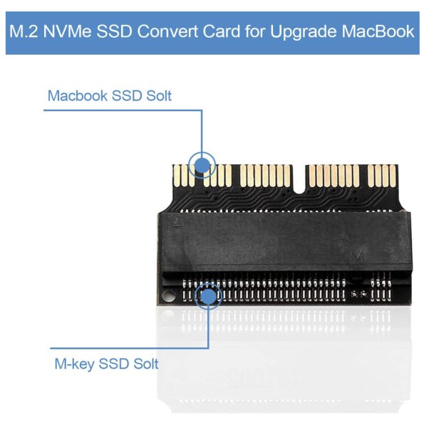 NGFF M.2 nVME SSD Adapter Card for MacBook Upgrades Size